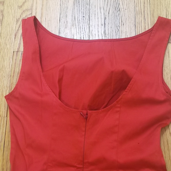 HELSA Stretch Cotton Sateen Dress Red - Picture 8 of 9